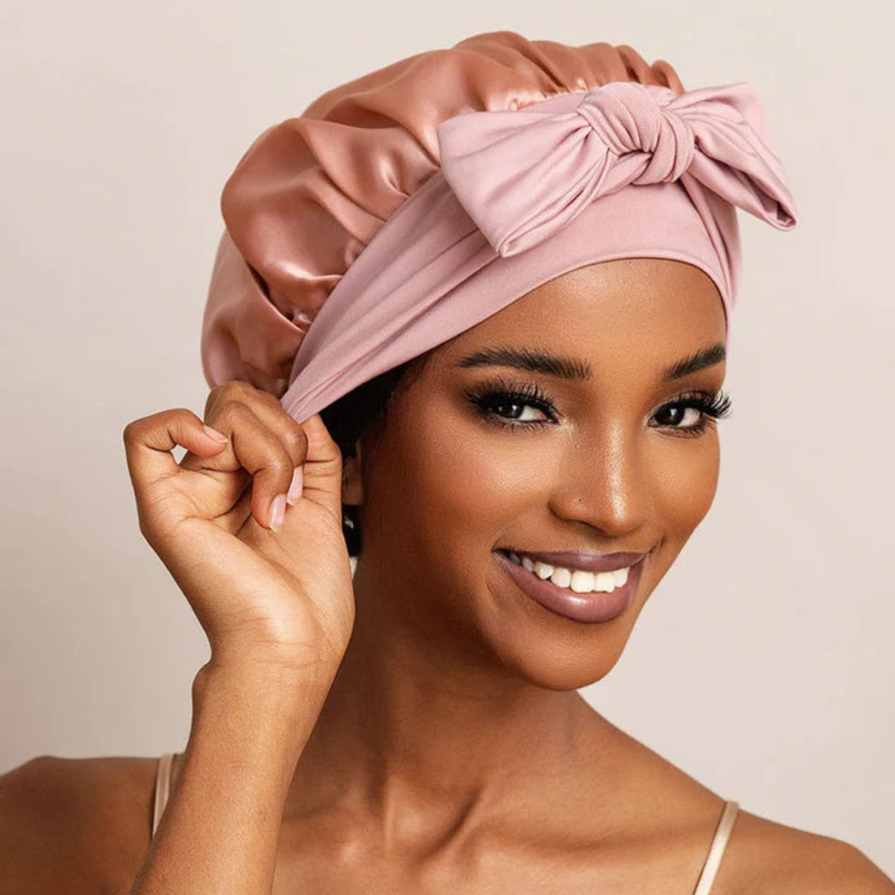 Bowknot Sleep Cap – 100% Mulberry Silk Hair Protector
