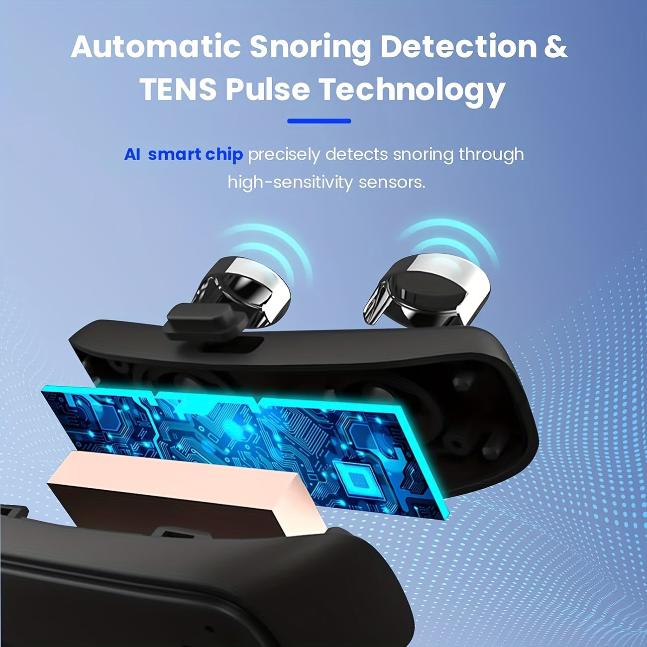 Adjustable Anti-Snoring Sleep Aid with Pulse & Sound Modes