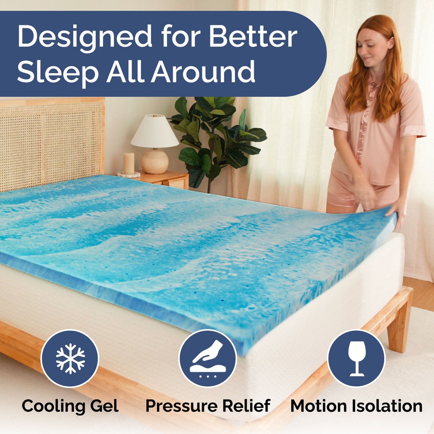 Cooling Gel Memory Foam Mattress Topper