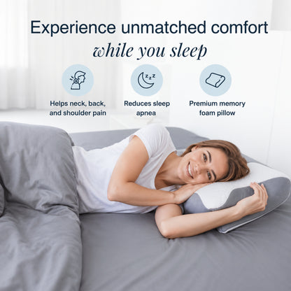Hushly Ergonomic Memory Foam Cervical Neck Support Pillow