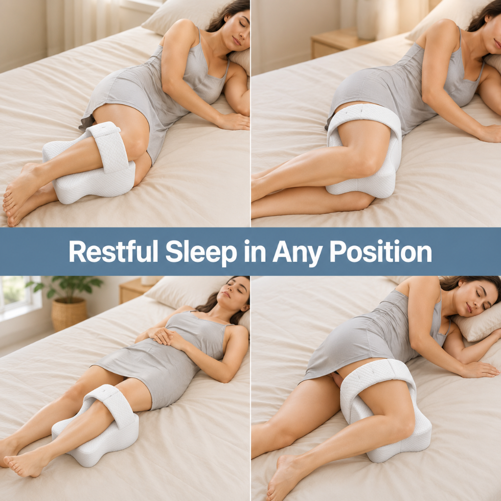 Hushly Memory Foam Knee Pillow for Side Sleepers