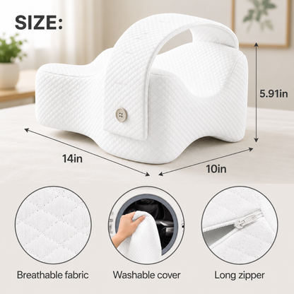 Hushly Memory Foam Knee Pillow for Side Sleepers