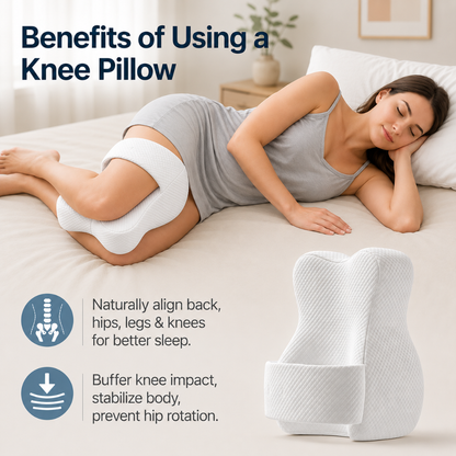 Hushly Memory Foam Knee Pillow for Side Sleepers