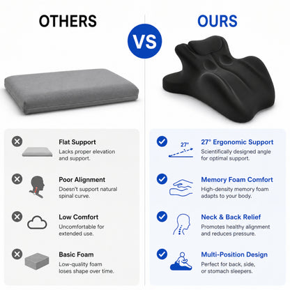 Hushly Black Ergonomic Memory Foam Support Wedge Pillow