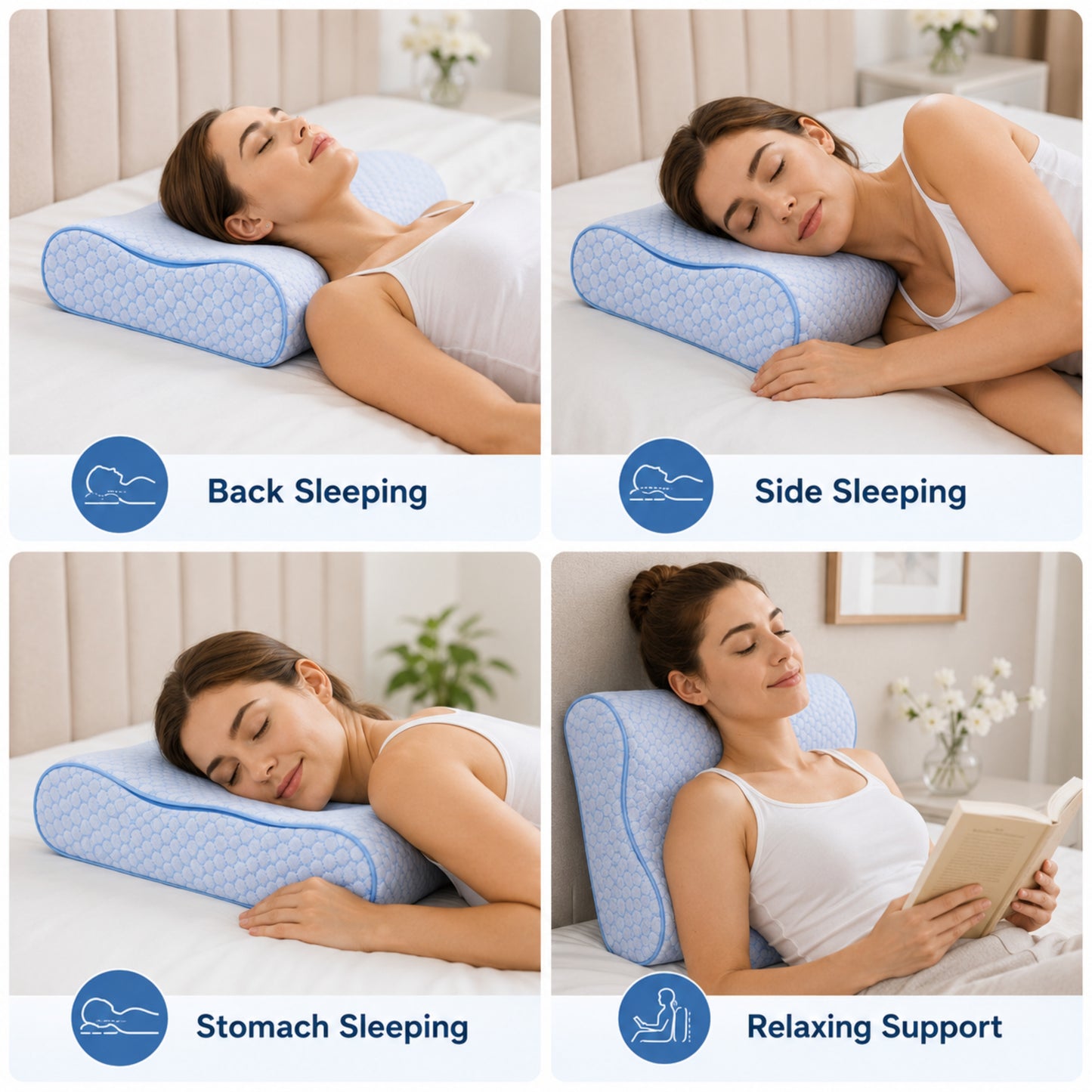 Hushly Cooling Memory Foam Cervical Neck Support Pillow