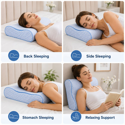 Hushly Cooling Memory Foam Cervical Neck Support Pillow
