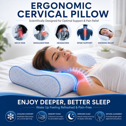 Hushly Cooling Memory Foam Cervical Neck Support Pillow