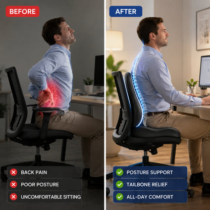 Hushly Ergonomic Memory Foam Seat Cushion with Lumbar Support