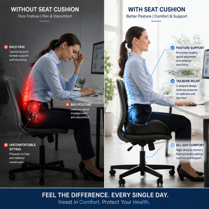 Hushly Ergonomic Memory Foam Seat Cushion with Lumbar Support