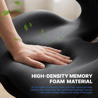 Hushly Ergonomic Memory Foam Seat Cushion with Lumbar Support
