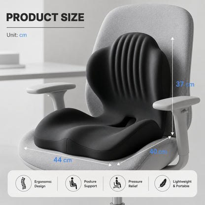 Hushly Ergonomic Memory Foam Seat Cushion with Lumbar Support