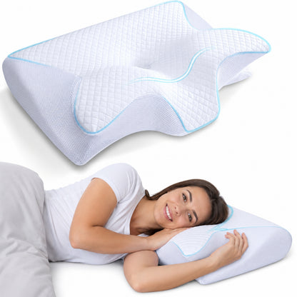Hushly Ergonomic Memory Foam Cervical Neck Support Pillow