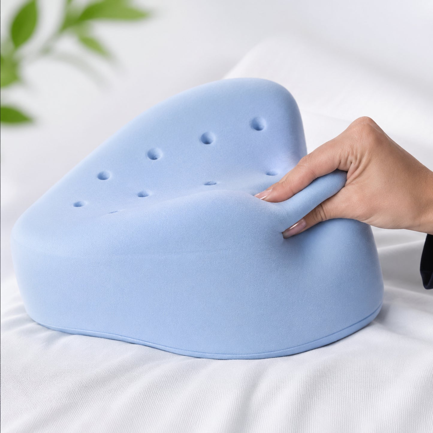 Hushly Orthopedic Knee Pillow for Side Sleepers & Sciatica Relief