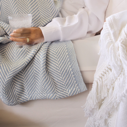 Herringbone Cotton Throw Blanket