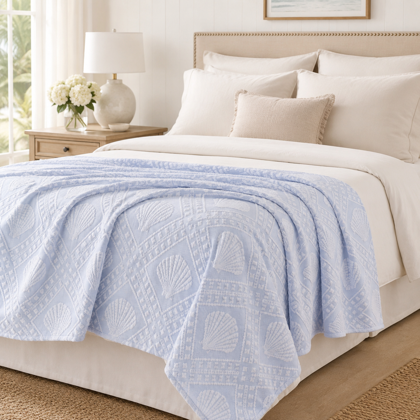 Coastal Blue Throw Blanket