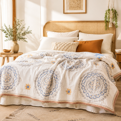Boho Cotton Throw Blanket