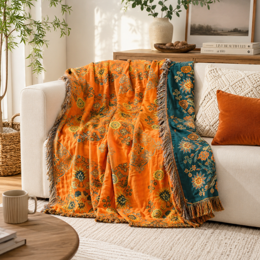 Marigold Reversible Throw Blanket