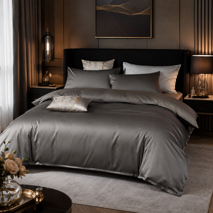 Reversible Grey Duvet Cover Set
