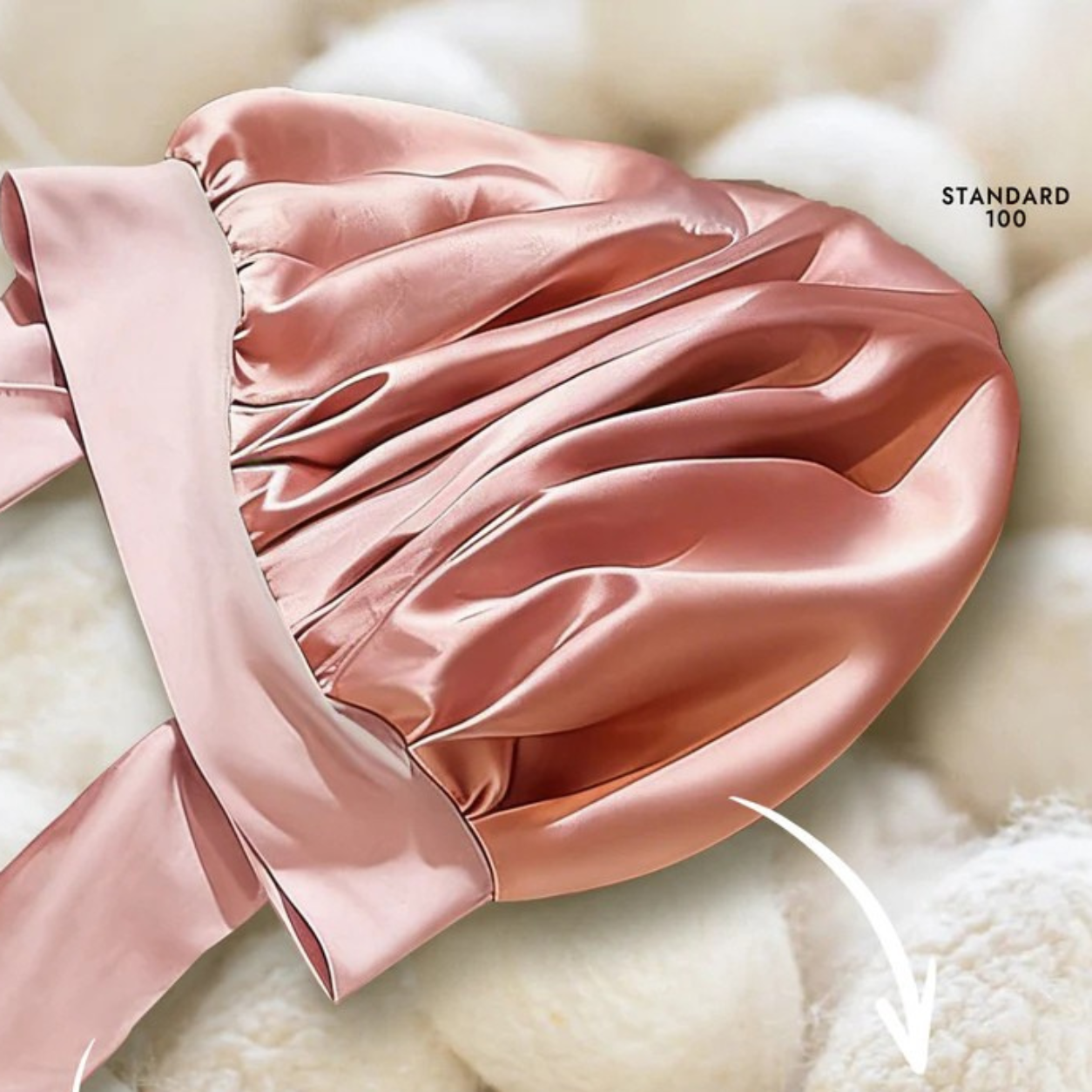 Bowknot Sleep Cap – 100% Mulberry Silk Hair Protector