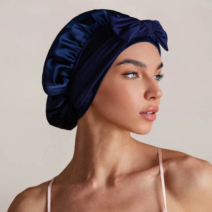 Bowknot Sleep Cap – 100% Mulberry Silk Hair Protector
