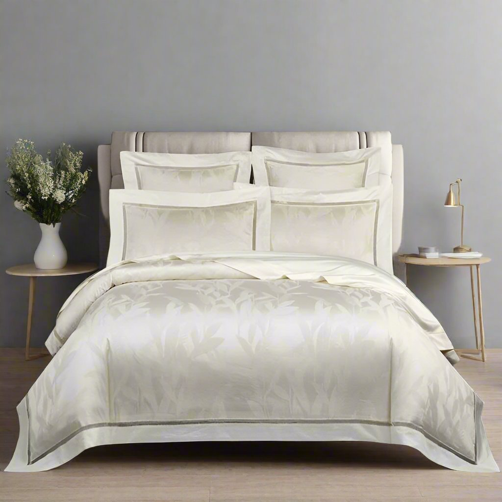 Luxury Ivory Jacquard Duvet Cover Set