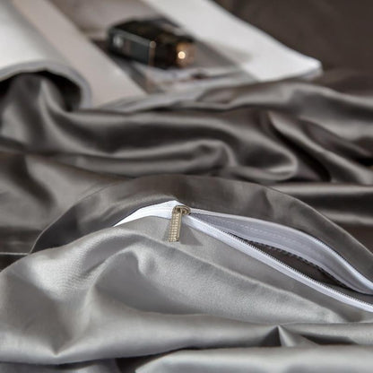 Reversible Grey Duvet Cover Set