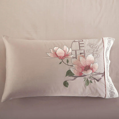 Sakura Embroidered Duvet Cover Set