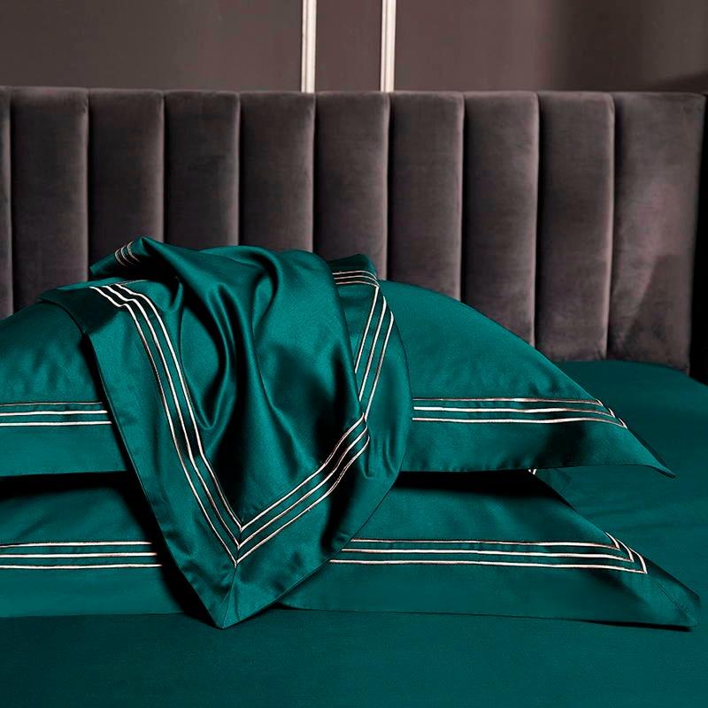Luxury Satin Teal Duvet Cover Set