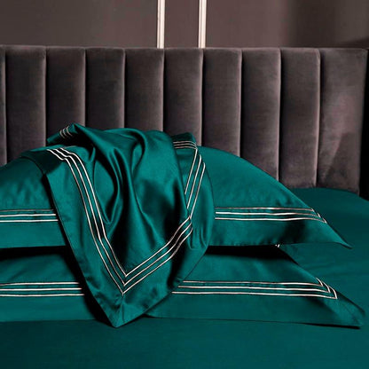 Luxury Satin Teal Duvet Cover Set