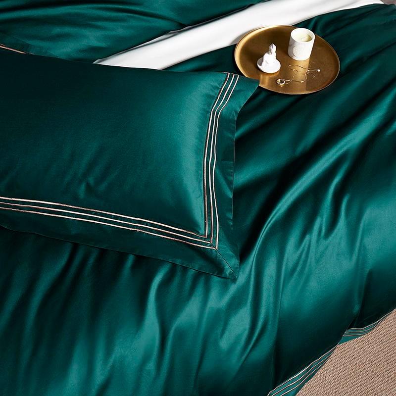 Luxury Satin Teal Duvet Cover Set