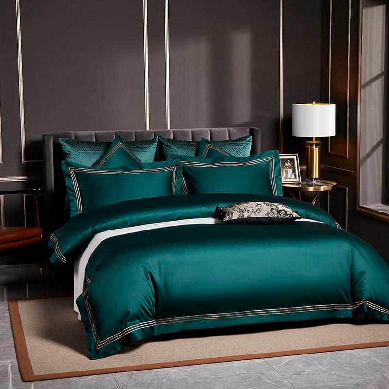 Luxury Satin Teal Duvet Cover Set