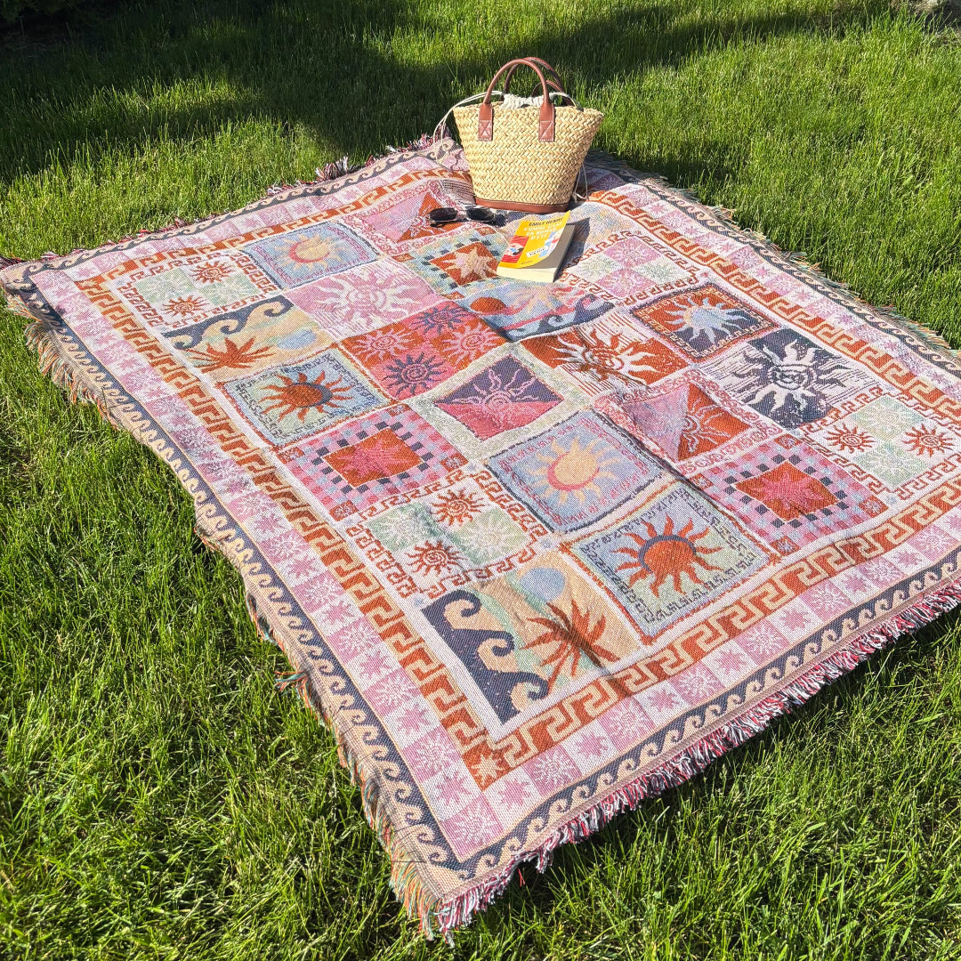 Bohemian Picnic Throw Blankets